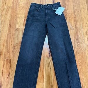 Alexander Wang Washed Black Skater Fit Straight Jeans